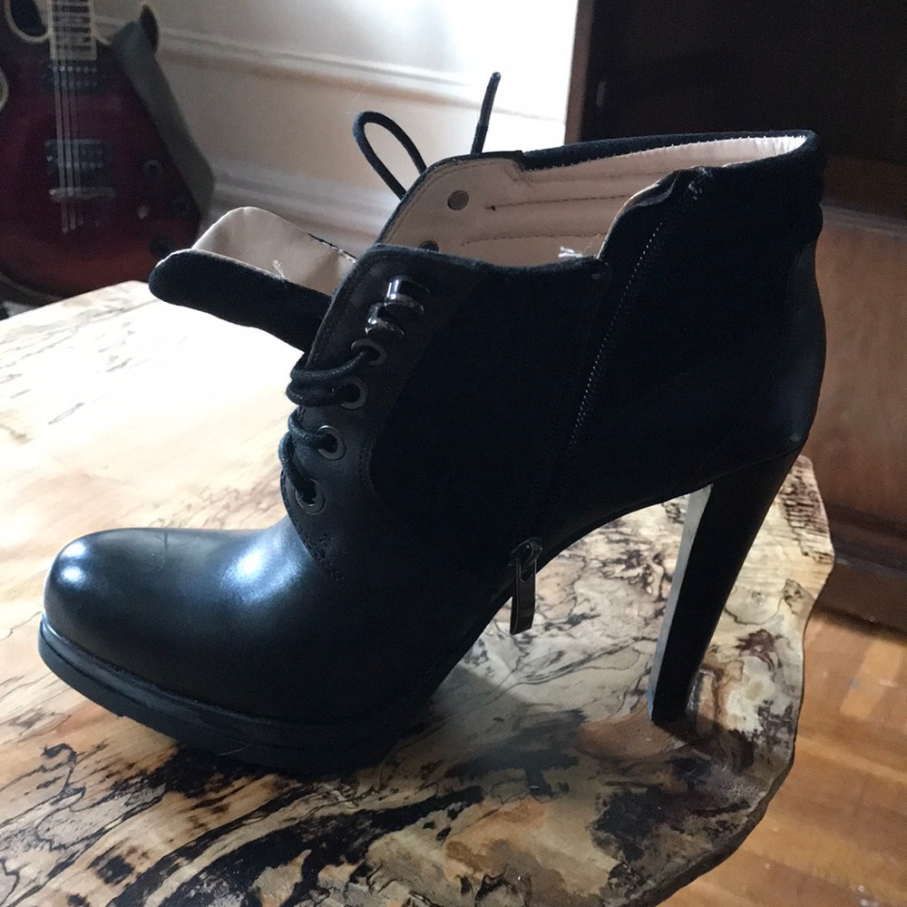French Connection leather and suede high heel booties, 8